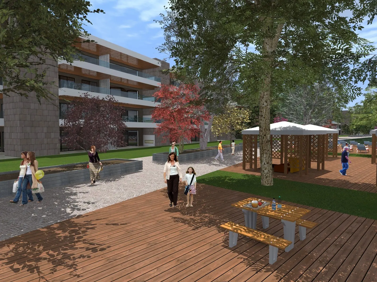 Complejo de viviendas en el Partido de la Costa · render 3D, vista 2