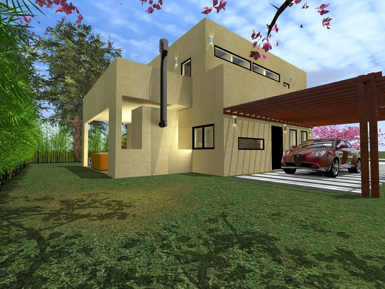 Casa en San Matías · render 3D, vista 3