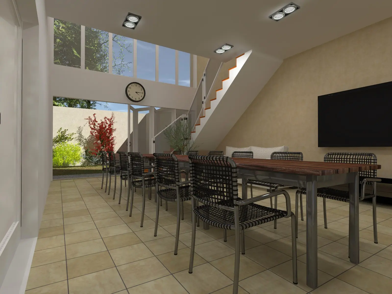 Quincho con dormitorio · render 3D, vista 3