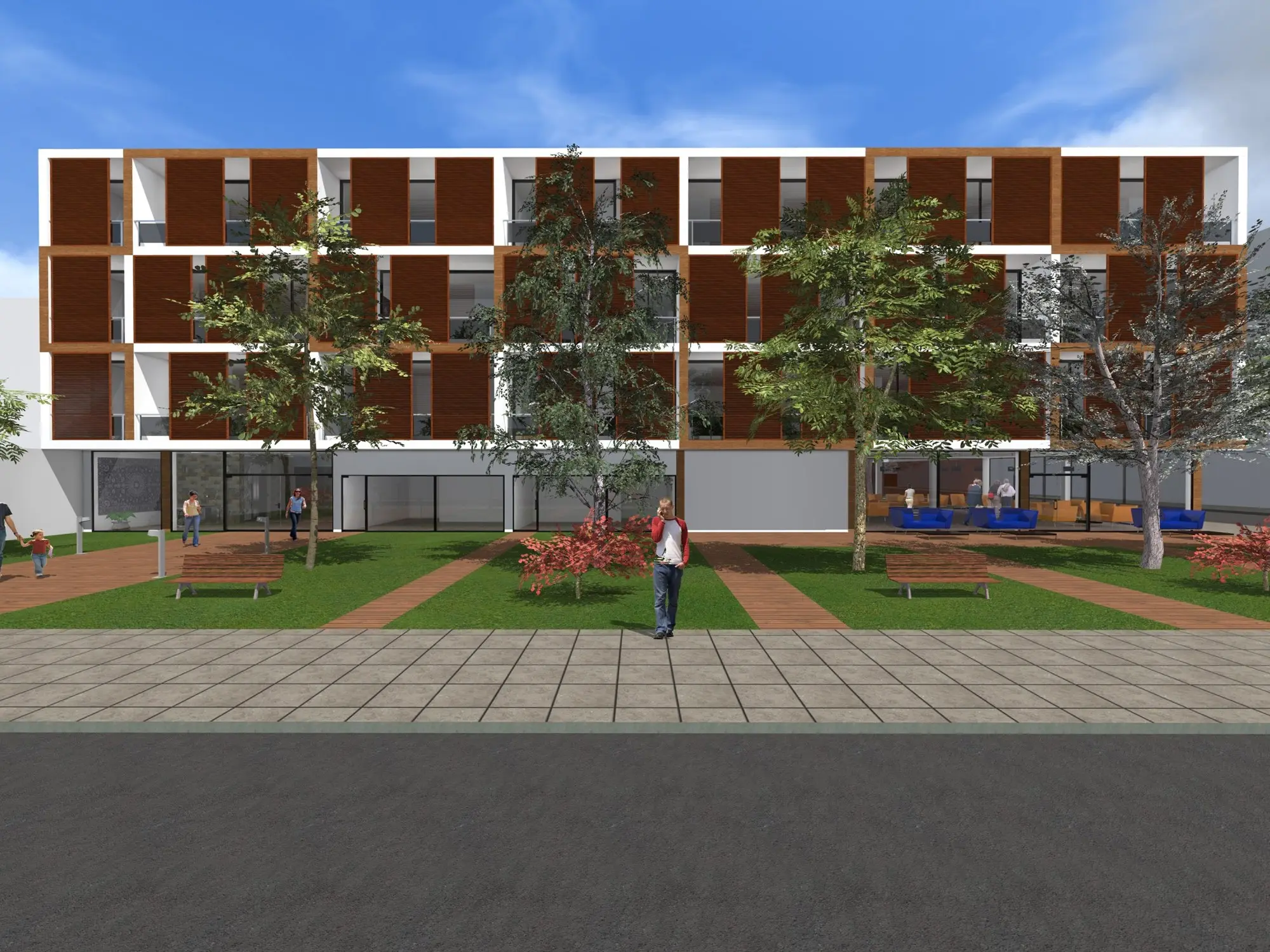 Complejo de viviendas en Villa Urquiza · render 3D, vista 3