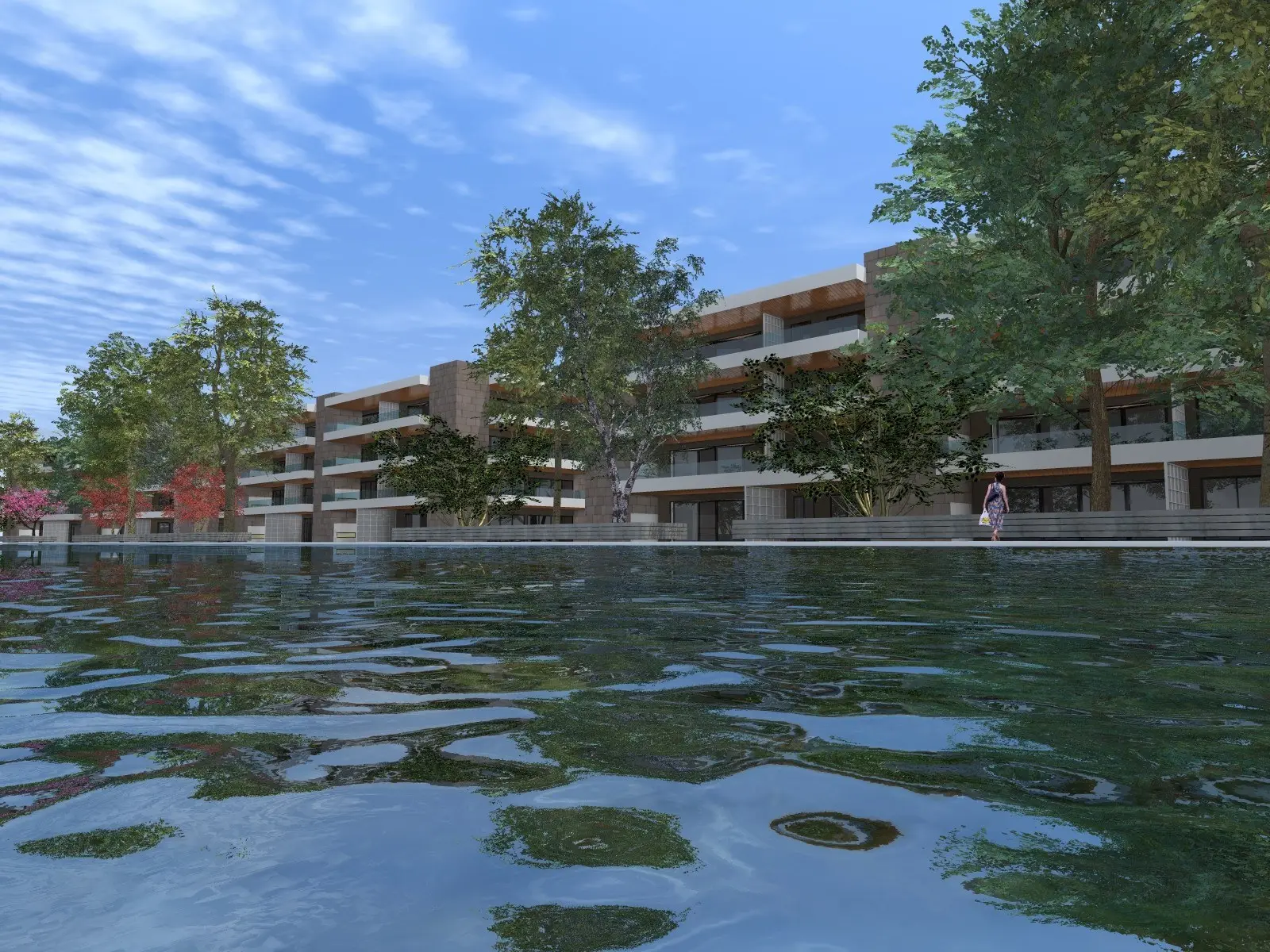 Complejo de viviendas en el Partido de la Costa · render 3D, vista 3