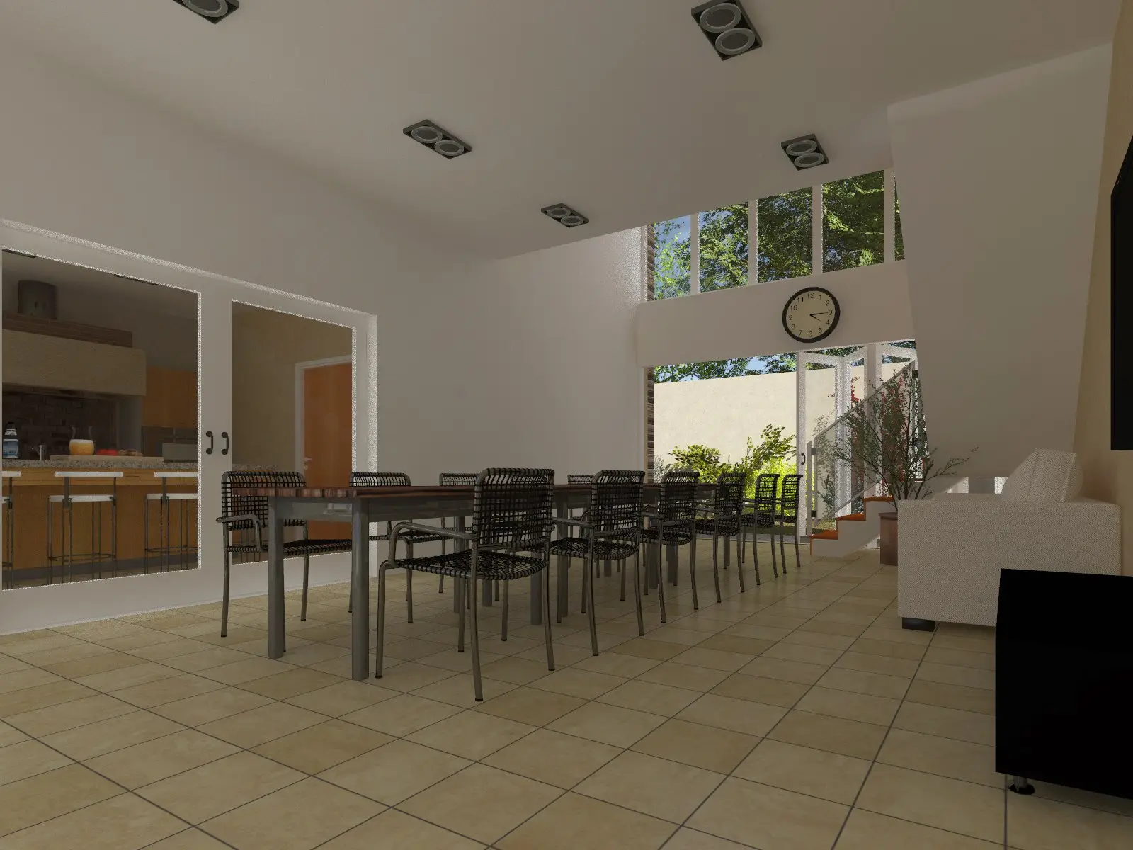 Quincho con dormitorio · render 3D, vista 4